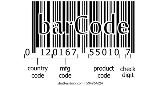 decoding numeric code barcode symbol decoding the numbers on the bar, code, vector template.