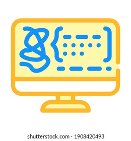 decoding protein molecule color icon vector. decoding protein molecule sign. isolated symbol illustration