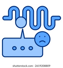 Decoherence icon represented by Decoherence waves Blue style.