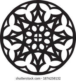 Decolative Line Art Frames Design Template Stock Vector ( Circle ) 