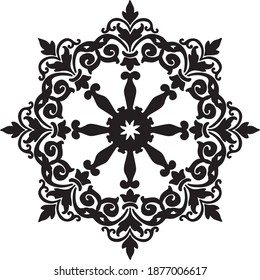 Decolative Line Art Frames Design Template Stock Vector ( Circle ) 