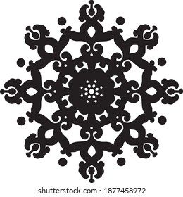 Decolative Line Art Frames Design Template Vector ( Circle )