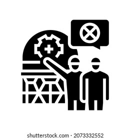 decommissioning processing glyph icon vector. decommissioning processing sign. isolated contour symbol black illustration