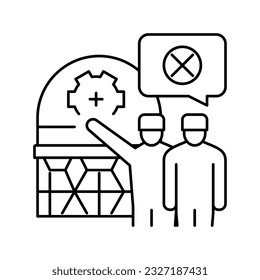 decommissioning processing line icon vector. decommissioning processing sign. isolated contour symbol black illustration