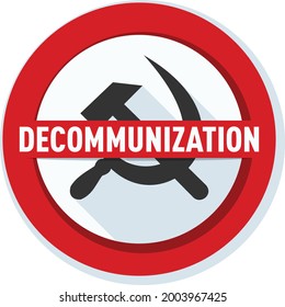 Decommunization sign stop communism danger label illustration