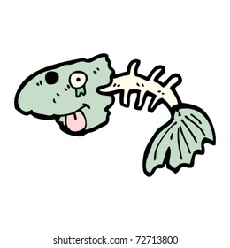 decomposing fish skeleton cartoon