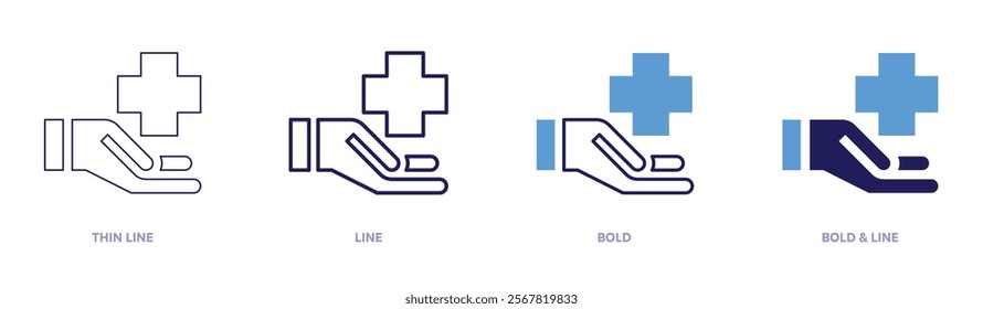 Decongestant icon in 4 different styles. Thin Line, Line, Bold, and Bold Line. Duotone style. Editable stroke.