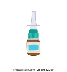 descongestionante nasal spray frasco cartoon. névoa enxaguar, aplicador de aperto, bico higiene descongestionante nasal spray frasco sinal. símbolo isolado vetor ilustração