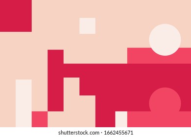 Deconstructed postmodern inspired artwork of vector abstract symbols with bold geometric shapes, useful for web background, poster art design, magazine front page, hi-tech print, cover artwork.