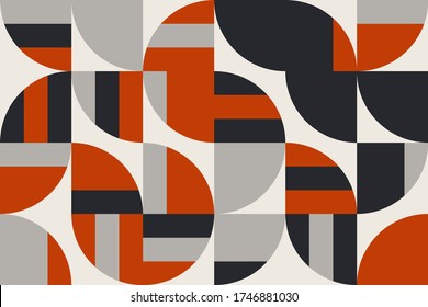 Deconstructed postmodern inspired artwork of vector abstract symbols with bold geometric shapes, useful for web background, poster art design, magazine front page, hi-tech print, cover artwork.