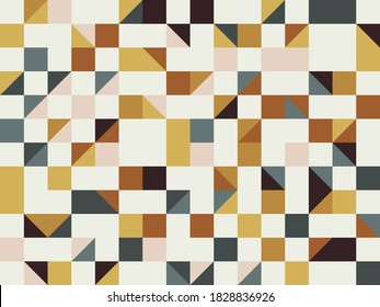 Deconstructed postmodern inspired artwork of vector abstract symbols with bold geometric shapes, useful for web background, poster art design, magazine front page, hi-tech print, cover artwork.