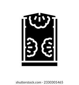 decontamination shower nuclear energy glyph icon vector. decontamination shower nuclear energy sign. isolated symbol illustration