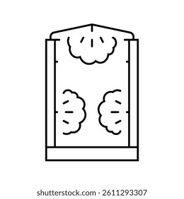 decontamination shower nuclear energy line icon vector. decontamination shower nuclear energy sign. isolated contour symbol black illustration