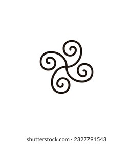 Decor, abstract, round geometric symbol simple logo vector