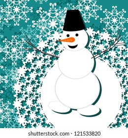decor background with snowman