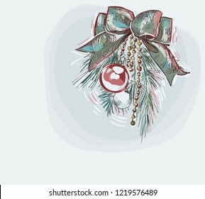 decor balls decoration blue vector christmas card background soft color pastel paint style