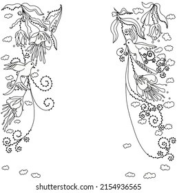 Decor beautiful lace background birds and flowers