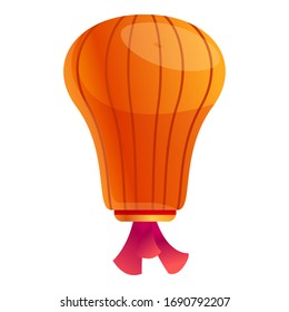 Decor chinese lantern icon. Cartoon of decor chinese lantern vector icon for web design isolated on white background