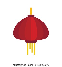 Icono de la linterna china de decoración. Ilustración plana de la decoración icono del vector de linternas chino aislado en fondo blanco
