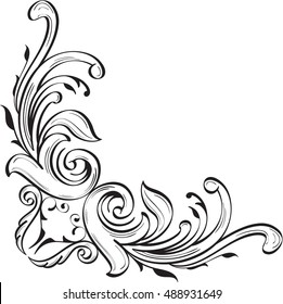 Decor corner element isolated on white