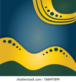 Decor design in dark blue and yellow with circles - ready for parallax - background for website, card, banner, poster, animation