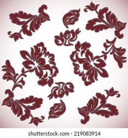Decor element decorative floral background