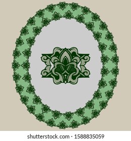 Decor element in a green oval frame