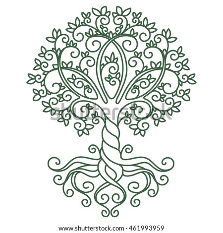 Download Decor Element Vector Illustration Mandala Tree Stock ...