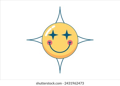 Decor Face Smile Sticker Design