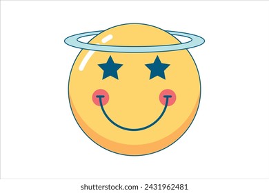 Decor Face Smile Sticker Design