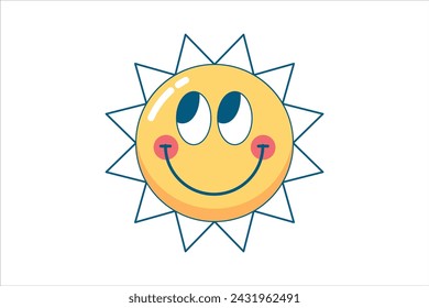 Decor Face Smile Sticker Design
