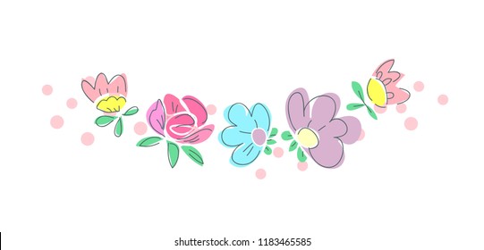 Decor Flowers Vector Illustration