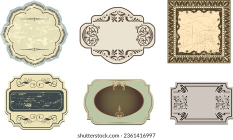decor frame floral premium luxury vintage art pattern vector set 11