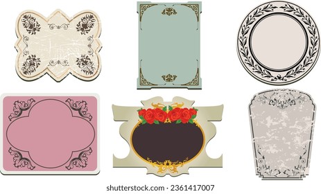 decor frame floral premium luxury vintage art pattern vector set 4