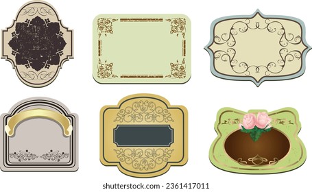 decor frame floral premium luxury vintage art pattern vector set 8
