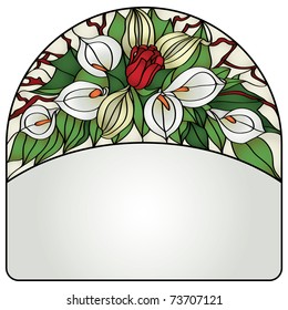 Decor glass card with flowers