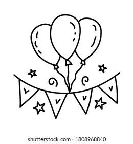 Decor Icon. Doddle Hand Drawn or Black Outline Icon Style