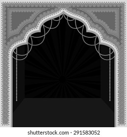 Decor Indian Mythological Frame Vector