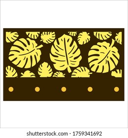 Decor for the kitchen. Decoration for the dining room. Towel hanger. Monstera home decoration. Home decor. Monstera in the vector.