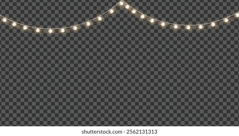 decor light bulb garland isolated transparent background	