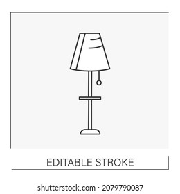  Decor line icon. Aesthetic lamp in living room. Design element. Room decoration. Furniture concept. Isolated vector illustration. Editable stroke.