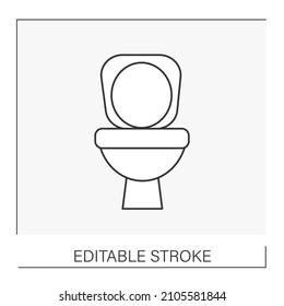  Decor line icon. Toilet inside bathroom. Furniture concept. Isolated vector illustration. Editable stroke