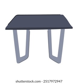 decor metal table cartoon. home office, workspace dining, kitchen outdoor decor metal table sign. isolated symbol vector illustration