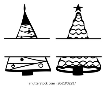 Decor for New Year's design from monogram Christmas trees