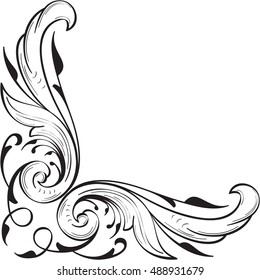 Decor nice corner element is on white