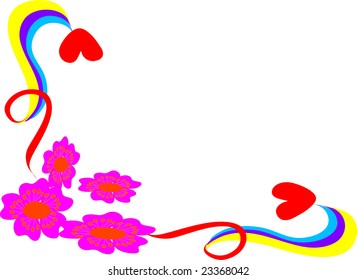 decor on flower frame background
