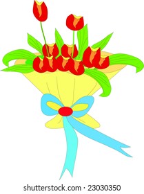 decor on a tulip bouquet