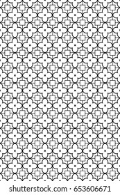 decor panel with geometric seamless ornament. oriental design. vector illustration. black and white