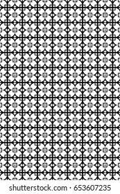 decor panel with geometric seamless ornament. oriental design. vector illustration in black and white