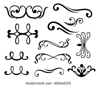 Decor pattern flora icon set for interiors Flat design style vector illustration